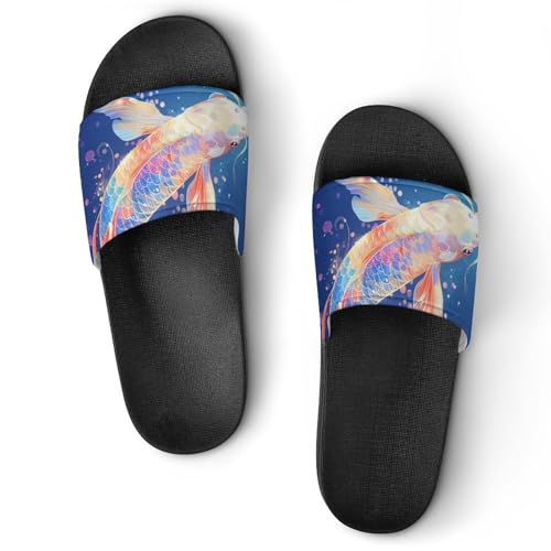 Colorful Fish Funny House Sandals Non Slip Shower Slippers Quick Drying Bathroom Shoes for Women Men