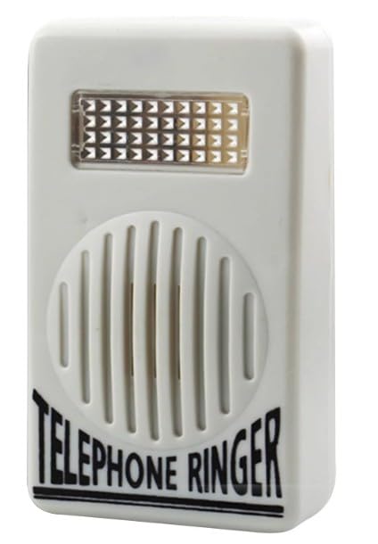 1Pc White Telephone Ringer Amplifier Bell Extra-Loud Telephone/Phone Ringer Use Safety Small in Size and Light in Weight,Landline Phones,Telephones and Accessories