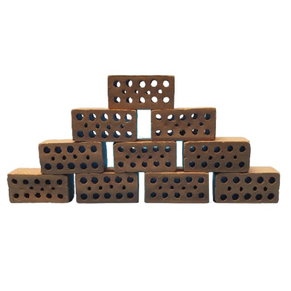 Schmitt Aquaristik Miniatur-Ziegelsteine / Höhle, Versteck für Garnelen, Pflanzen, Mini Ziegel, Ziegelstein, Dekoration Aquarium (zehn Stück)