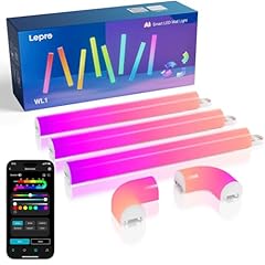 Lepro WL1 AI Smart Luci da Parete,Luci Natale Interno,Sync Music e RGBIC DIY per Led Gaming Room,Funziona con Alexa/Google Assistant,Assistente di Progettazione Illuminotecnica AI,8 Pezzi e 4 Angoli