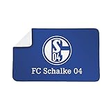 Schalke 04 Sporthandtuch Deluxe | Badehandtuch aus saugfähigem Mikrofaser-Material | Für sie & ihn, Groß & Klein | 80x130 cm [weiß/blau]
