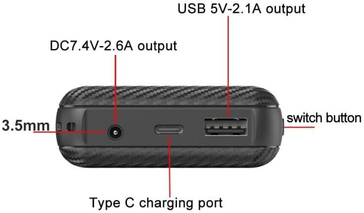 Kevis Portable Charger, Heated Gilet Vest Jacket Power Bank 7.4V 3A USB, 20000 mAh DC 3.5mm Portable Battery Bank, Battery Pack for iPhone,Samsung, Huawei, Heated Clothes 1Pack - Image 3