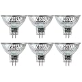 FTL MR16 LED Light Bulbs 3000K Warm White AC/DC 12V Non Dimmable Glass Cover 5W 500lm GU5.3 Spotlight 50W Halogen Replacement for Track Lighting and Outdoor Landscape 6-Pack
