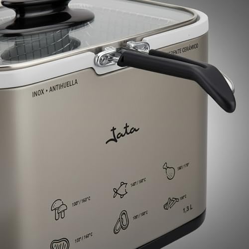 Miniatura 8 de Jata Fr326e Freidora De Aceite De 1,3 Litros, 1000 W, Libre Pfoa, Tapa Con Cristal, Fácil Limpieza, Estructura Metálica Inox, Temperatura Regulable, Recoge Cable