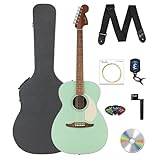 Fender California Standard Monterey E Acoustic-Electric Guitar - Surf Green Bundle with Case, Tuner, Strap, Strings, String Winder, Picks, and Austin Bazaar Instructional DVD
