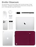 DOMISO Torba na laptopa 14" Pokrowiec na laptopa kompatybilny z 15-calowym MacBook Air M4/A3241 M3/A3114 M2/A2941, wodoodporny pokrowiec na laptopa, czerwone wino