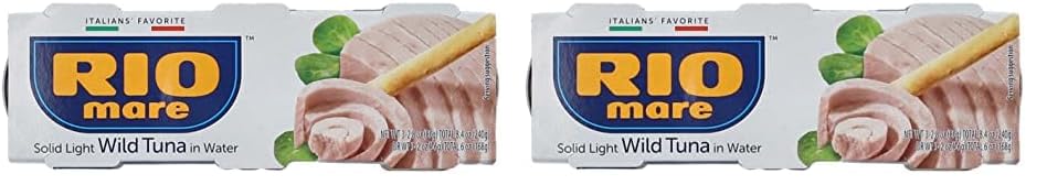 Rio Mare Atún salvaje en agua paquete de 6 atún enlatado - Atún natural en agua, perfecto para una alimentación saludable