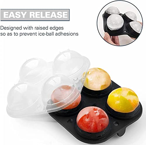 Ice Cube Tray, Large Sphere Mold Silicone Ice Cube Trays For Whisky 2.5 Inch Ice Ball Mold Sphere Round Ice Ball Maker Black #TOP2