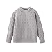 MIANZHI Girls Christmas Sweater Pullover Cable Knit Long Sleeve Crewneck Tops Kids Fall Winter Fashion Clothes 5-14 Years Grey