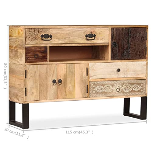 vidaXL-Madera-Mango-Maciza-Aparador-Casa-Hogar-Mesa-Salon-Comedor-Sala-Jardin-Muebles-Mobiliario-Buffet-Bricolaje-Decoracion-Interiores-115x30x80-cm vidaXL-Madera-Mango-Maciza-Aparador-Casa-Hogar-Mesa-Salon-Comedor-Sala-Jardin-Muebles-Mobiliario-Buffet-Bricolaje-Decoracion-Interiores-115x30x80-cm
