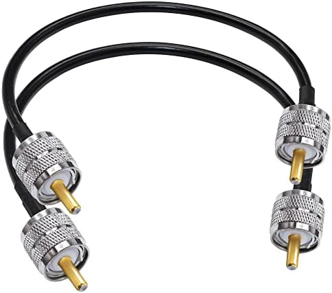 TUOLNK 2PCS RG58 UHF SO239 Coax Cable, Low Loss UHF Male to UHF Male PL259 Extension Jumper Coaxial Cable(12Inch/30cm) for SWR Meter, HAM CB Radio,Antenna Analyzer