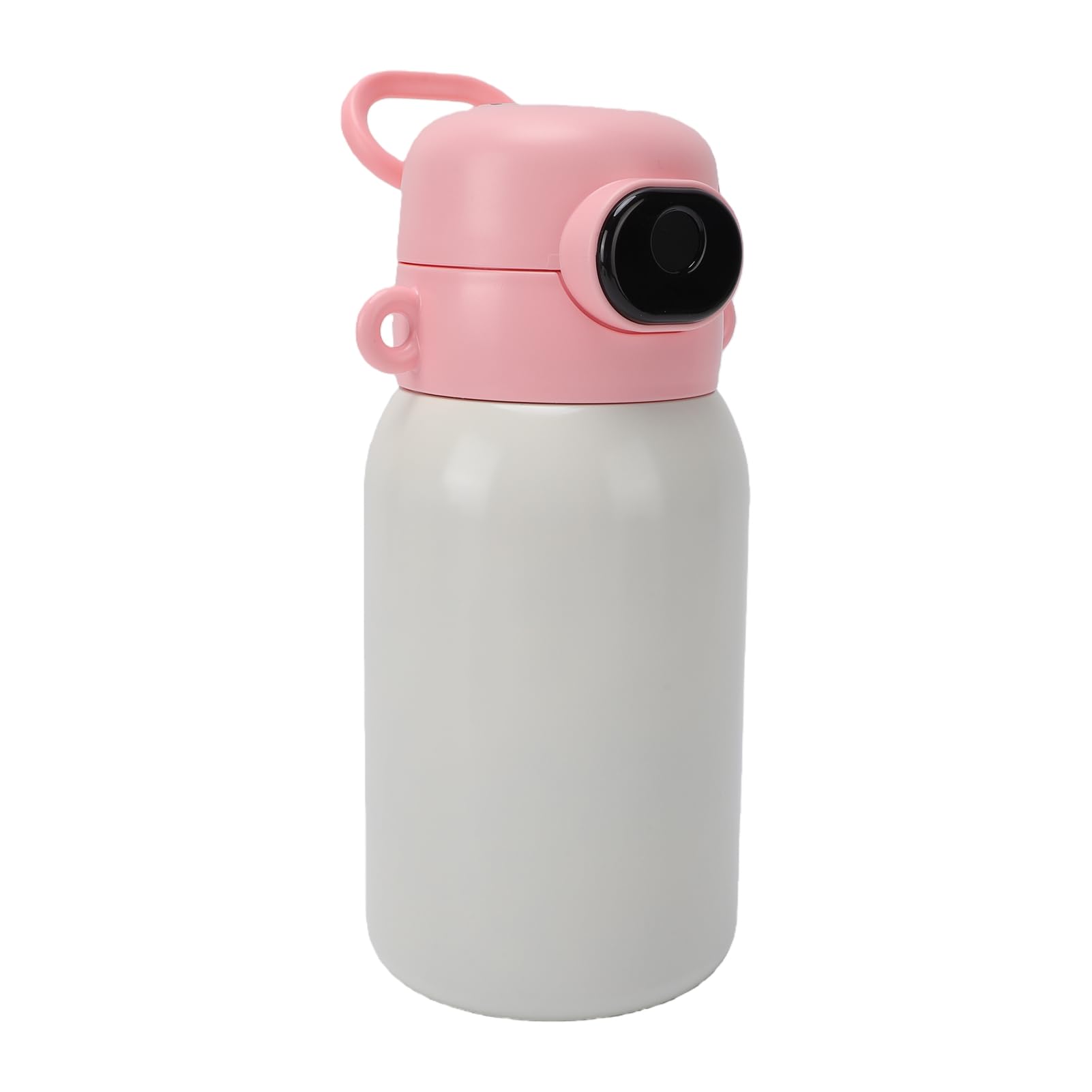 Alomejor Botella de Agua Aislada para Niños, Botella de Agua de Vacío de Acero Inoxidable de 500 Ml con Tapa de Pajita para Desbloqueo de Huellas Dactilares, Taza de Dibujos Animados para