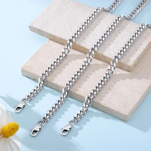 JoycuFF Mens Cuban Link Chain Necklace for Boyfriend Gold Silver Stainless Steel 6MM 10MM Hip Hop Anniversary Birthday Christmas Jewelry for Men3