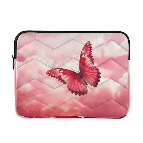 Funda para portátil de 13-14 pulgadas rosa galaxia mariposa