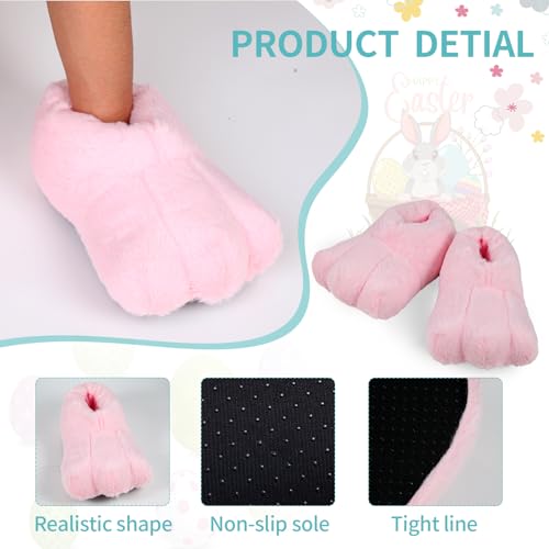 yeload Adults & Kids Rabbit Slippers, Unisex White Bunny Feet Shoes for Easter, Costume Party, Cosplay, Stage Performances3