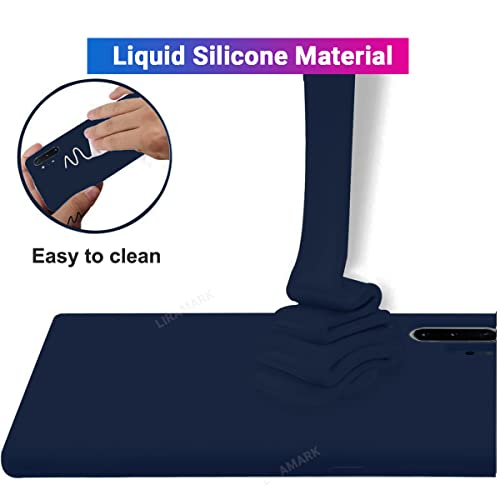 Image of LIRAMARK Liquid Silicone Soft Back Cover Case for Samsung Galaxy Note 10 Plus /Note 10+ (Blue)