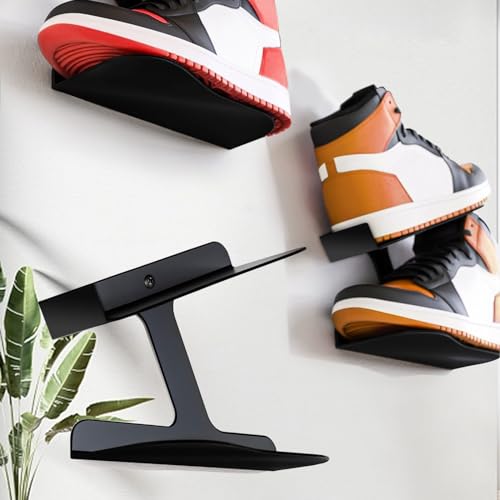 HANDSONIC Wall-Mount Floating Shoe Shelves, Sturdy Levitating Sneaker Rack for Showcasing Shoe Collections