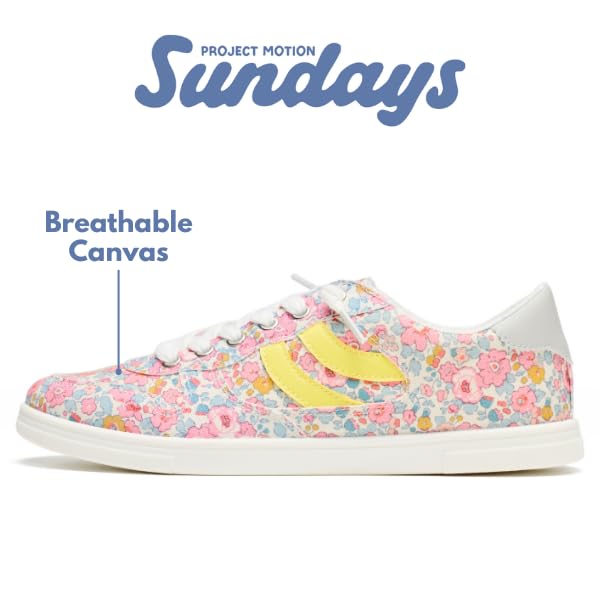 Image of Sundays Canvas Sneakers Women - Memory Foam Insole with Breathable Canvas Shoes for Women Footwear - Non-Slip with Lightweight and Comfortable Womens Sneakers