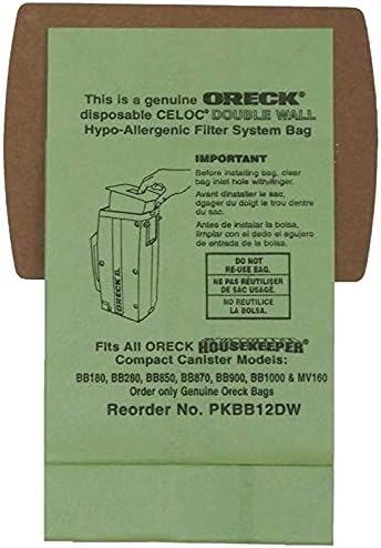 Oreck Genuine XL Buster B Canister Vacuum Bags PKBB12DW Housekeeper Bag 6 Pack