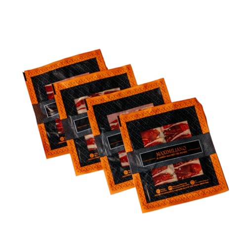 Maximiliano Jabugo - Jamón Cebo de Campo - Jamón 100% Ibérico - 32 Estuches 100 gr - Loncheado a Máquina - Exclusivo y Auténtico - Curación 30 Meses - Crianza en Libertad