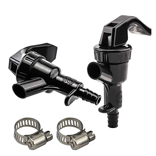 MRbrew Picnic Tap Faucet, Black Squeeze Faucet Party Tap(2pc) for Homebrew Keg Draft Beer Dispensing with 2 Hose Clamp