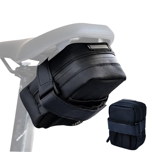 OMJMYY Bolsa Sillin Bicicleta Carretera 12x9x5cm Compacto Portátil Bolsa Bicicleta Sillin Reflectante Impermeable con Bolsillo de Malla para Carretera Plegable Bici MTB