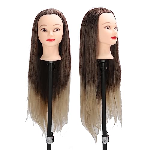 Tête de mannequin cheveux humains 613 haut de gamme pour coloration et coupe