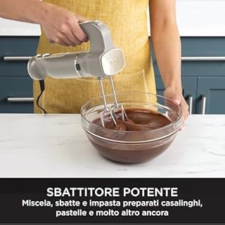 Ninja Foodi Frullatore a immersione, tritatutto ad avvio graduale, 2 velocità per frullare e 5 velocità di miscelazione per tagliare, mescolare, lavabile in lavastoviglie, pietra oro, CI100EUSTGD