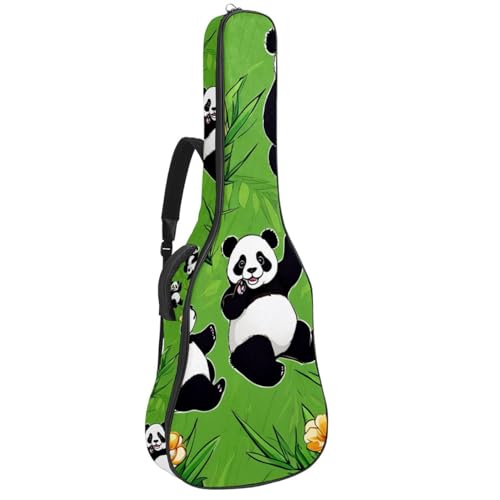 Housse guitare acoustique 40-42 pouces motif panda vert imperméable