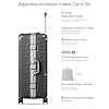 Luggage Sets with Spinner Wheels, 8010S Aluminum Frame Zipperless Polycarbonate Hard Shell Suitcase Sets (ZX-Core, Charcoal Metallic, 2 Piece (20/28))
