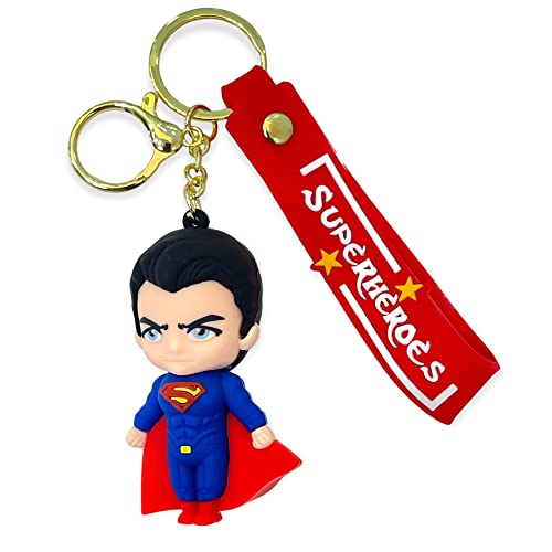 Image of AUGEN Superman Action Figure Keychain Limited Edition for Car, Decoration, Cake, Office Desk & Study Table (Pack of 1)