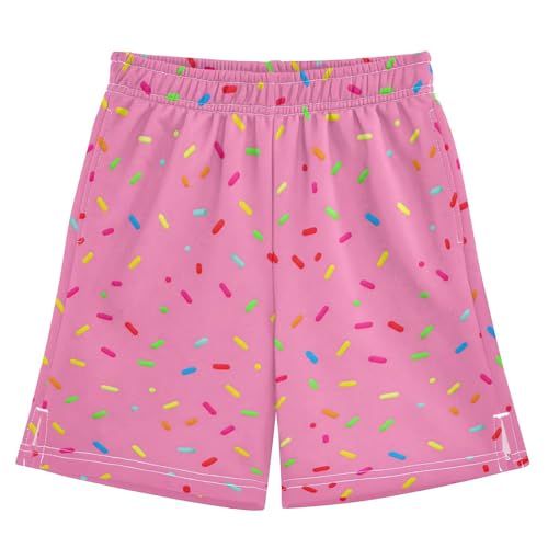 J JOYSAY Colorful Sprinkles Candy Boys Athletic Shorts Kids Youth Casual Shotrs with Pockets Elastic Waistband