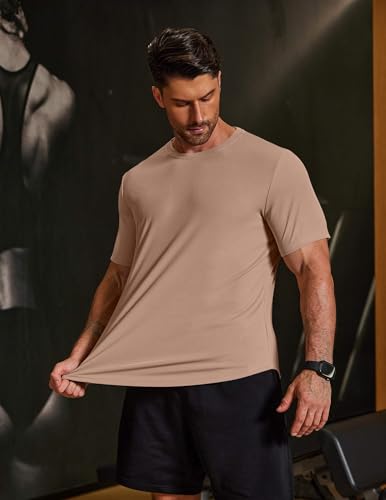 Image of COOFANDY Mens Muscle T Shirts Short Sleeve Slim Fit Tshirts Gym Workout Athletic Crewneck Shirt
