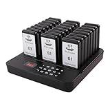 LOUKIENE Restaurant Pager System, 24 Wireless Pagers with Touch Keyboard, 1000FT Long Range & Waterproof, Rechargeable Vibrating Buzzers for Food Trucks, Restaurants, Church, Hotel, Clinic
