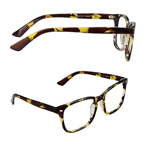 Image of Vintage Square Progressive Multifocal Presbyopic Glasses, Blue Light Blocking Glasses for Men Women Readers (Tortoise, +0.00 /+1.50 Magnification)