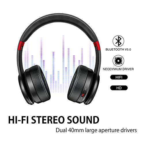 ایگرد | قیمت و خرید Picun P26 Bluetooth Headphones Over Ear 80H Playtime  Hi-Fi Stereo Wireless Headphones Deep Bass Foldable Wired/Wireless/TF for  Cell Phone/PC Bluetooth 5.0 Wireless Headset with Mic (Black Red)