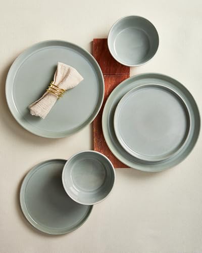 Image of Pokini Ceramic Plates and Bowls Sets for 6, 18pcs Dinnerware Sets, Dish Set