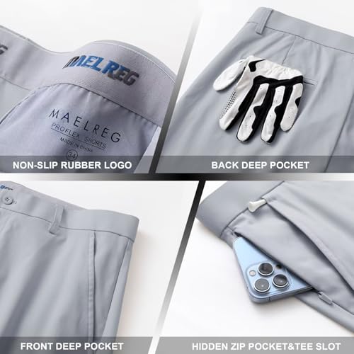M MAELREG Golf Shorts Men 7 inch 9 inch Quick Dry Stretch Waist Moisture Wicking Water-Repellent Flat Front Flex Mens Shorts4