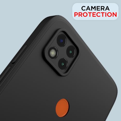 Image of Outlouders Back Cover for Redmi 10A / 10A Sport /Redmi 9 /9 Activ / 9C / Poco C31 | Camera Protection | Durable Soft Matte Silicone Bumper Case (Black)