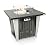SereneLife Outdoor Propane Fire Pit Table - CSA/ETL Certified 50,000 BTU Pulse Ignition Weatherproof Square Propane Gas Fire Table w/ Adjustable Flame - Glass Wind Guard, Glass Rocks - SLFPX69