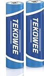 3.7V Rechargeable Battery 2 Pack, Button-top 3000mAh Batteries for Headlamp, LED Flashlight, Small Fan