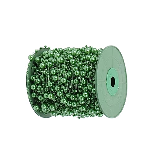 DECORNIJIA 1 Rollo Cadena Para Decoración Artesanal Decoraciones De Despedida De Soltera Guirnalda Fiesta Casamiento Falso Floral Perlas Boda Cadena De Cuentas Para Bricolaje Imitación Green
