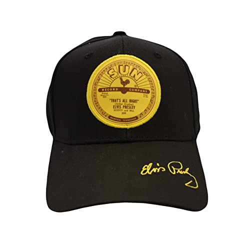 Casquette Sun Records Elvis Presley noire pour éviter le soleil avec un style rock unique
