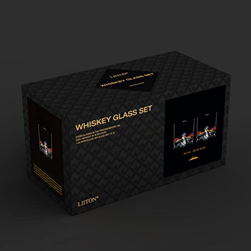 Image of LIITON Mount Fuji Whiskey Glasses, Set of 2, 10oz, Bourbon Glass