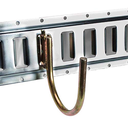 DC Cargo Mall 2 J Hooks for E Track Systems, Large Steel JHook TieDown Accessories for Cargo Tie Down Systems in Trucks, Trailers, Vans, with E-Track Spring Fitting Attachments