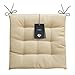 LILENO HOME 4er Set Stuhlkissen Natur (40x40x4,5 cm) - Sitzkissen für Gartenstuhl, Küche oder Esszimmerstuhl - UV-beständige Indoor u. Outdoor Stuhlauflage als Stuhl Kissen (Laura OLF)