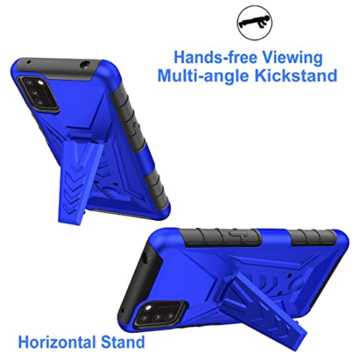 Ailiber Case For Alcatel Tcl A3X (A600Dl) Case, Tcl A3X Phone Case Holster With Screen Protector, Swivel Belt Clip Holster Kickstand Holder, Heavy Duty Full Body Shockproof Cover For Tcl A3X-Blue #TOP2