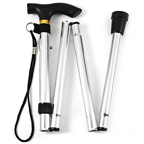 Iktu™ Automatic Magnetic Snap-Out Folding Crutch Walking Cane Folding Stick with Adjustable Length (33-37 Inch) (Silver) (B078XBJLPF) Amazon Price History, Amazon Price Tracker