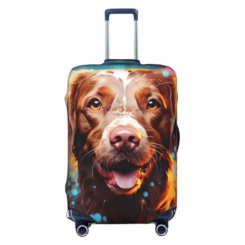 Golden Retriever Splash Luggage Cover Washable Elastic Suitcase Cover Anti-Scratch Travel Luggage Protector Covers for Kids Adult XL fits 29-32 inch Suitcase