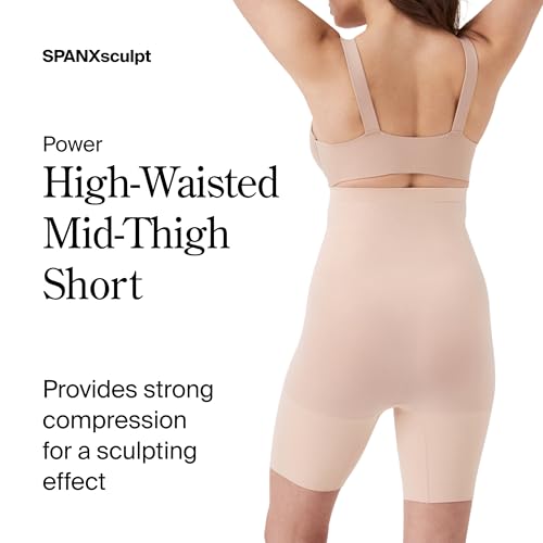 SPANXsculpt Seamless Power High-Waisted Mid-Thigh Short - Lightweight, All-Day Comfort - Core Control Shapewear